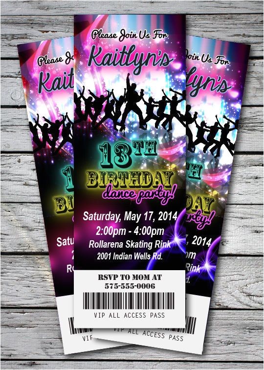 neon party invitations