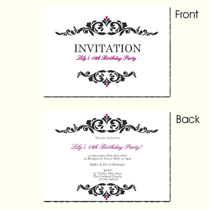 birthday invitations for 18th birthday party