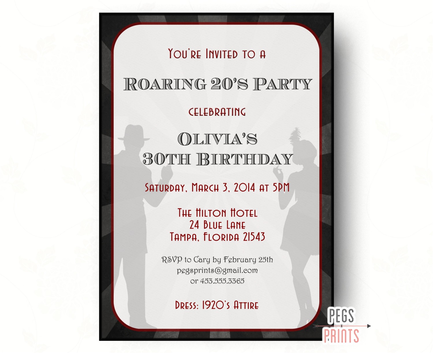 roaring 20s invitation printable 1920s