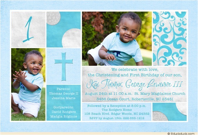 first birthday and baptism invitations
