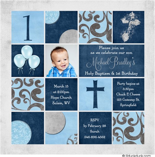 first birthday and baptism invitations