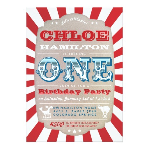 first birthday circus carnival party invitation 256984962746733580