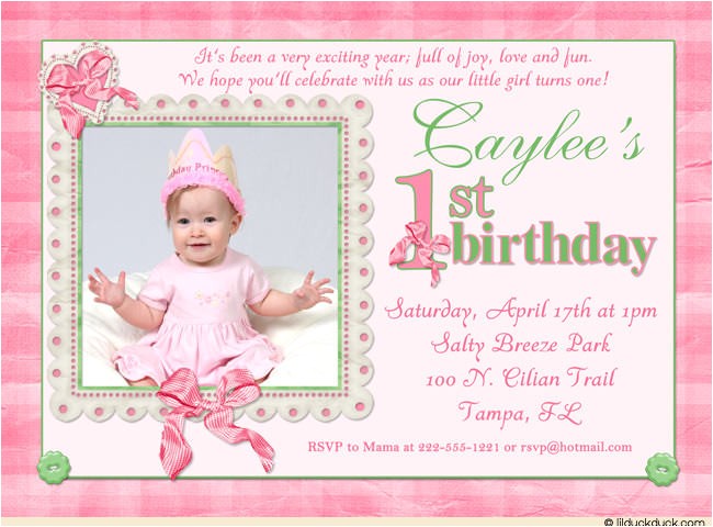 1st birthday invitations for baby girl 2