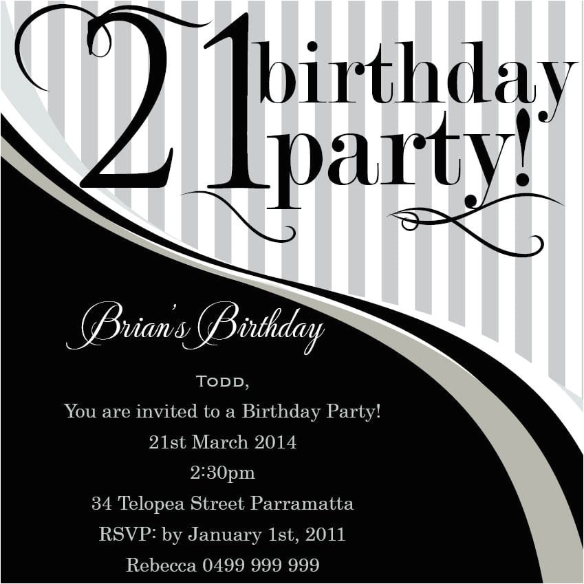 21 birthday invitation
