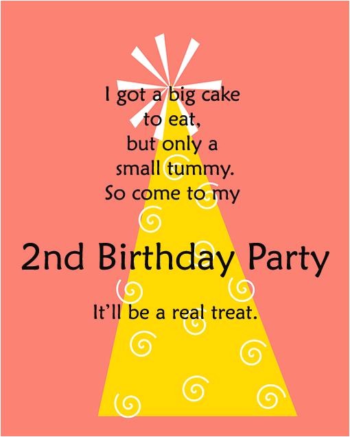 2nd birthday invitation wording