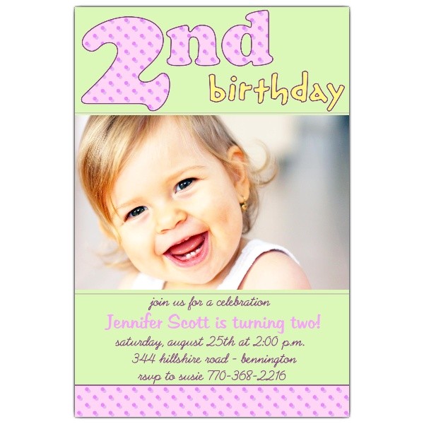 2nd birthday pink invitations p 610 46 081p