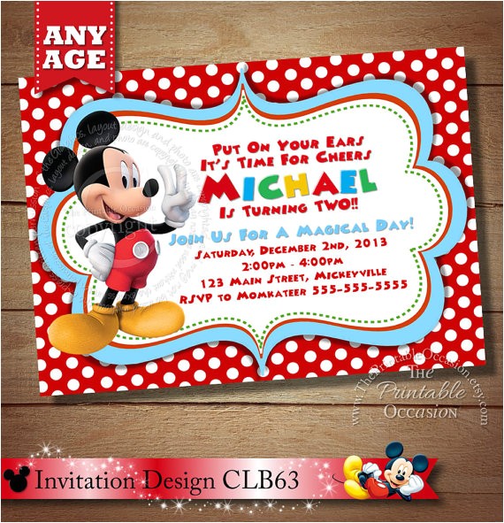 huge selection mickey mouse invitation