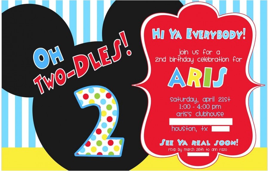 two year old birthday invitations