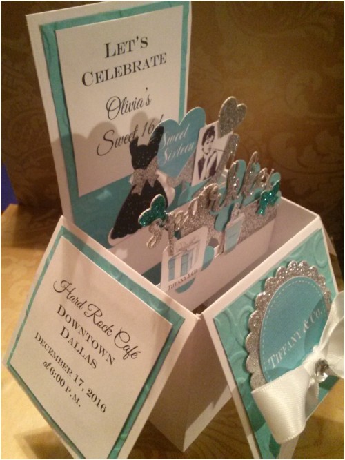 10 3d card in a box tiffany sweet 16 quincea era birthday invitations
