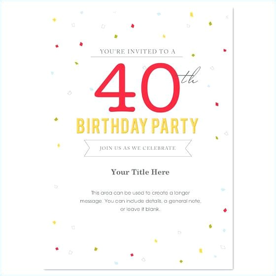 free 40th birthday party invitation templates