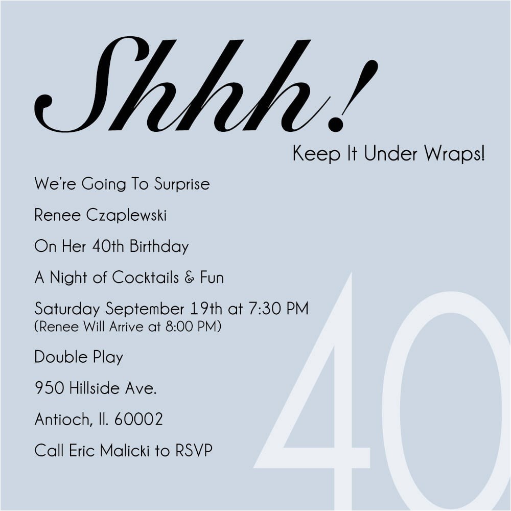 40th party invitation template free