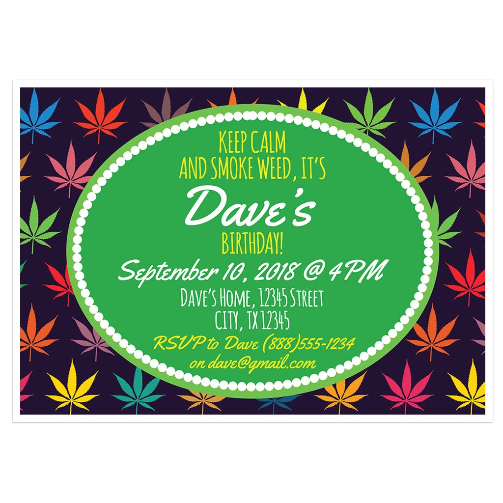leaves birthday party invitations