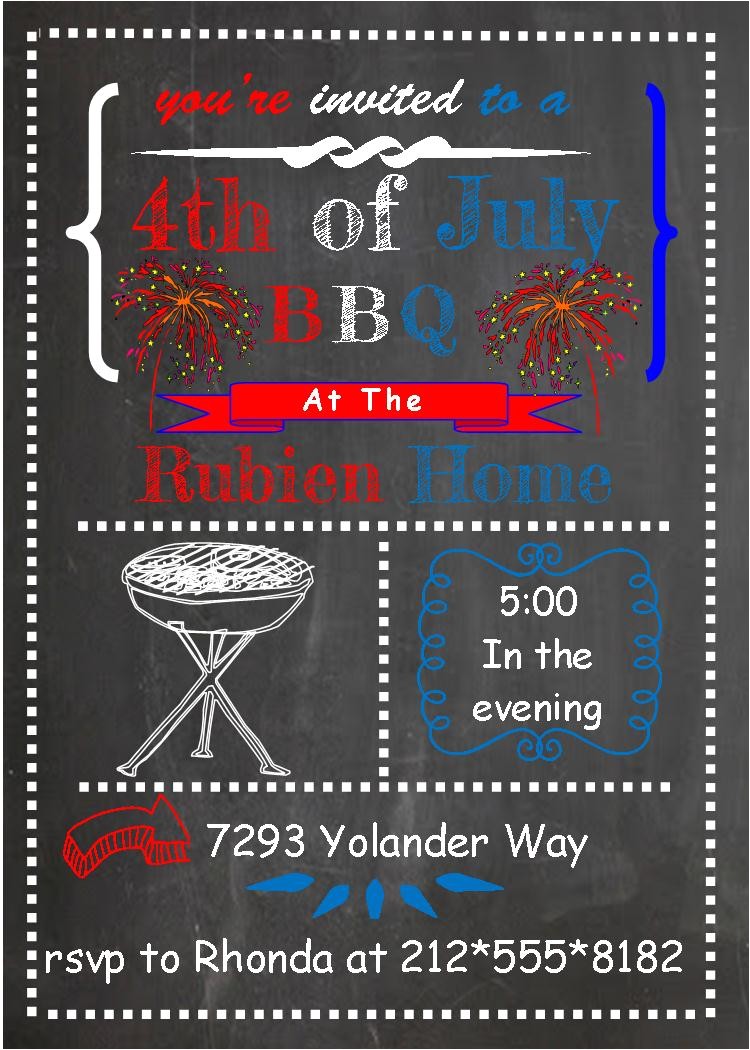 4th of july party invitations
