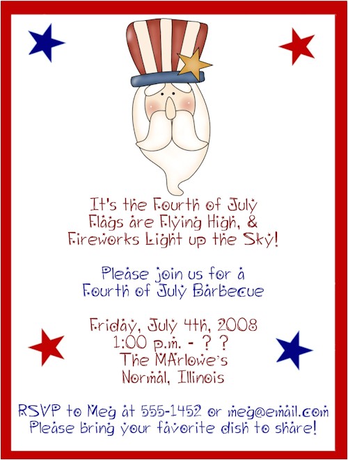 4th of july party invitations