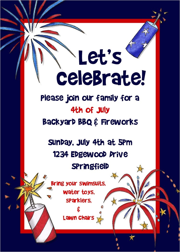 4th of july party invitation