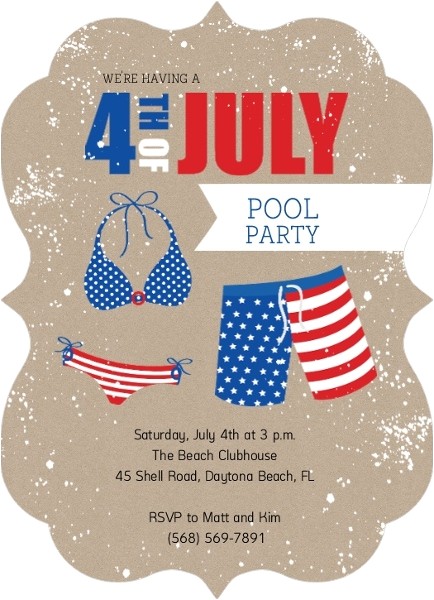 kraft 4th of july pool party invitation