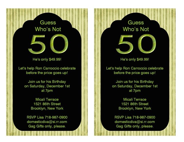 50th birthday party invitation ideas