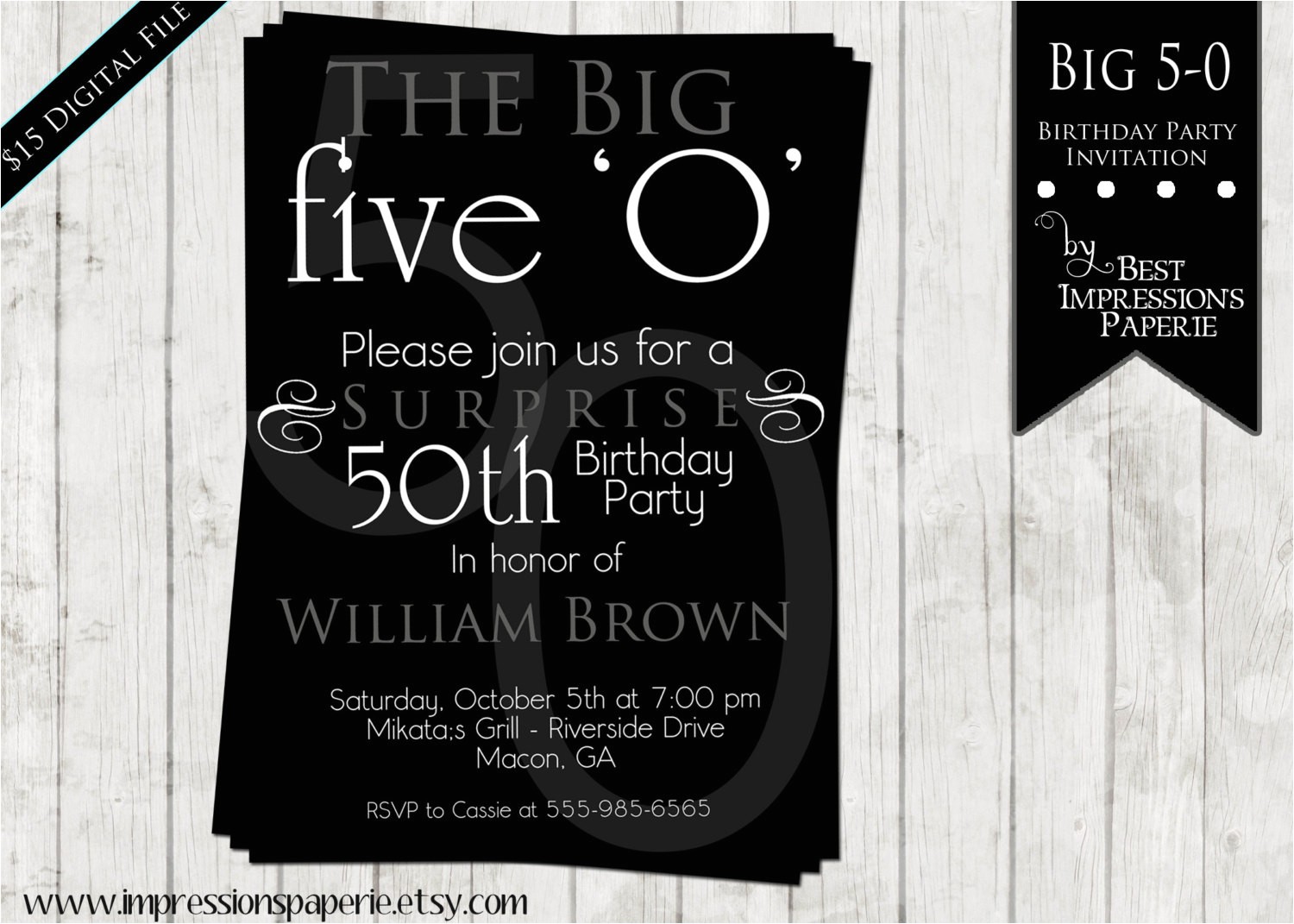 50th birthday invitations for him