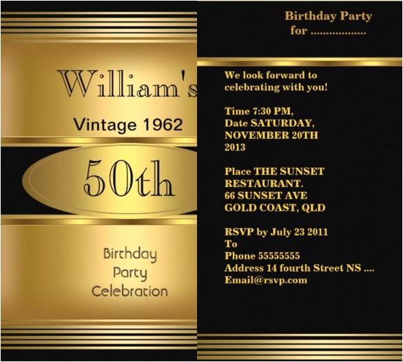 50th birthday invitations for him