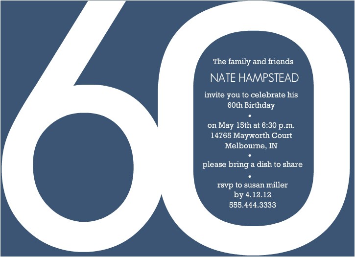 template 60th birthday invitation