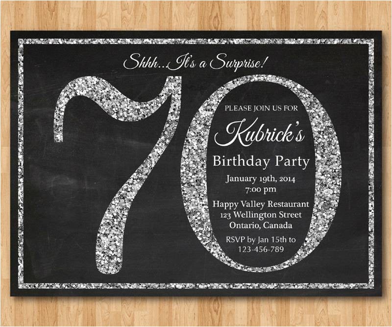 70th birthday party invitations