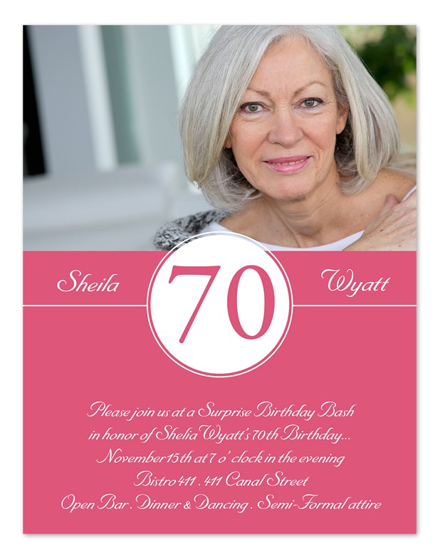 70th birthday invitation cards designs