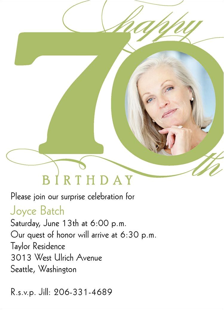 70th birthday invitations