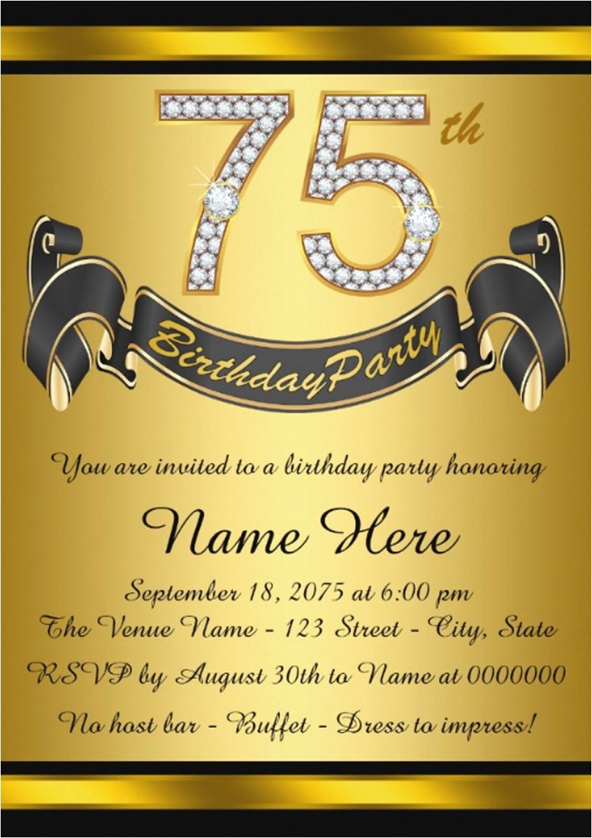 75th birthday invitations