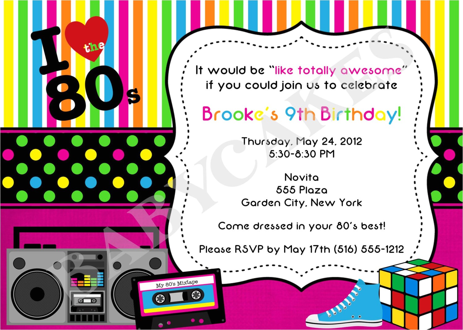 80s party invitations