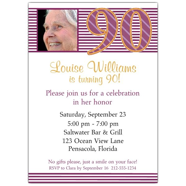90th birthday party invitations wording