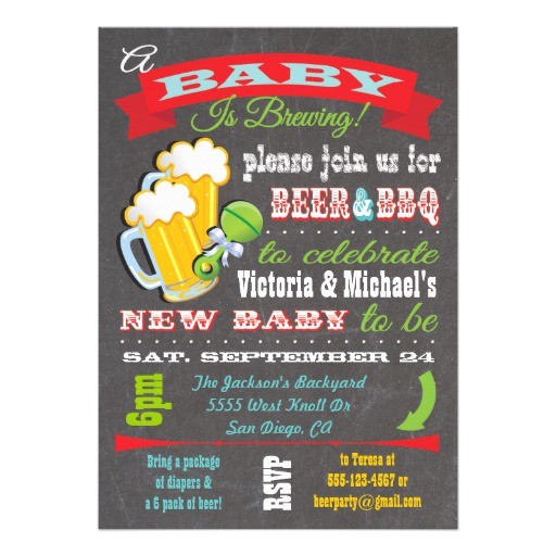 a baby is brewing baby shower invitations