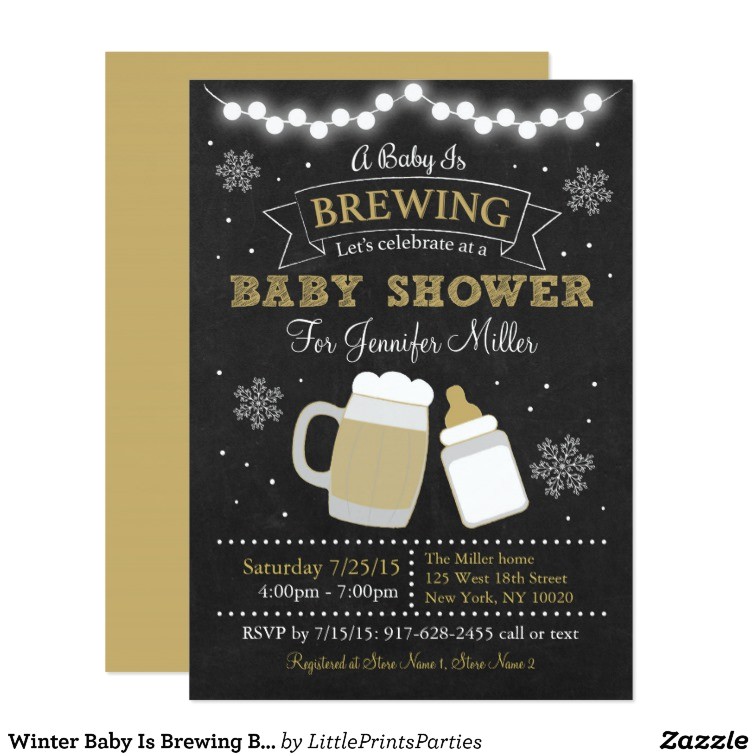 winter baby is brewing baby shower invitations