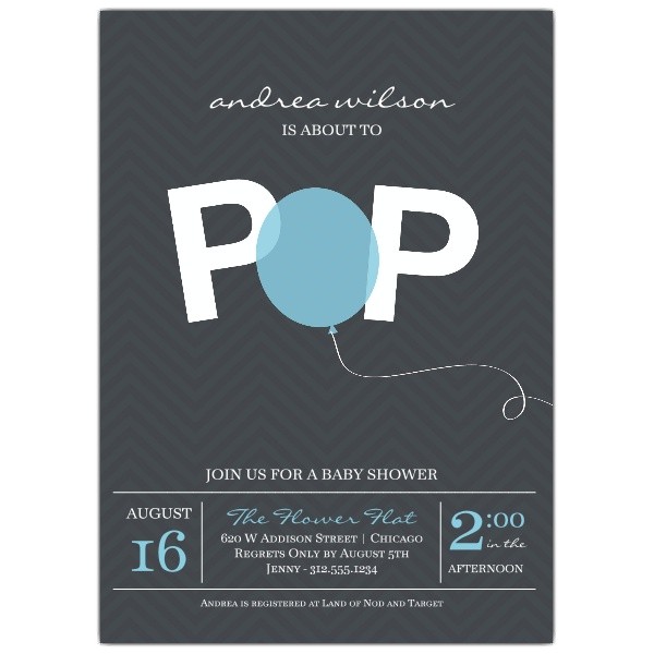 About To Pop Blue Baby Shower Invitations p 638 57 145