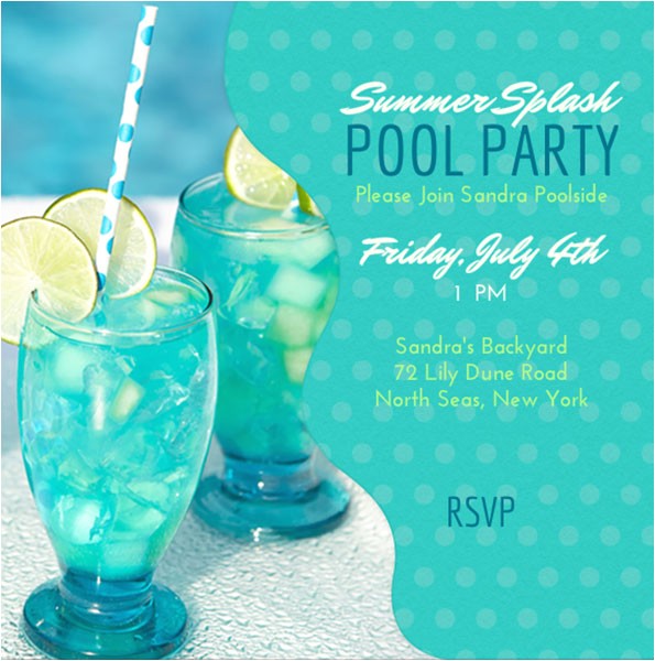 adult pool party invitations