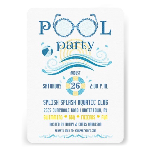 adult pool party invitations