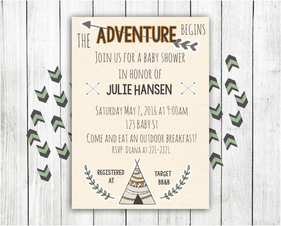 adventure baby shower invitation