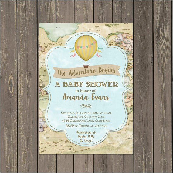 world adventure baby shower invitation hot