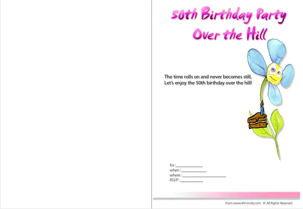 50th birthday party invitations free printable