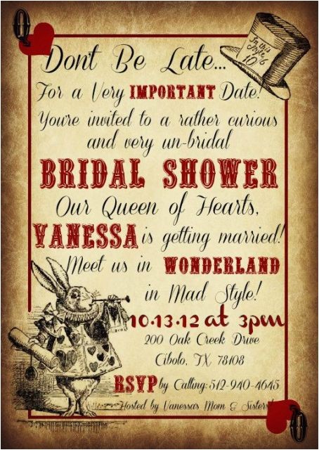 alice wonderland bridal shower