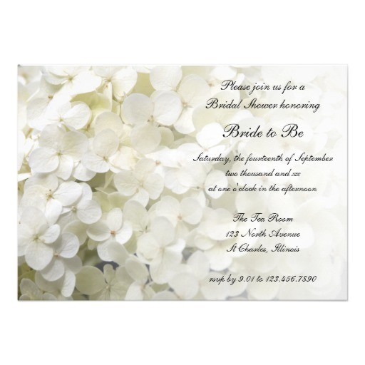 white hydrangea bridal shower invitation