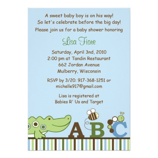 abc animal alphabet baby shower invitations