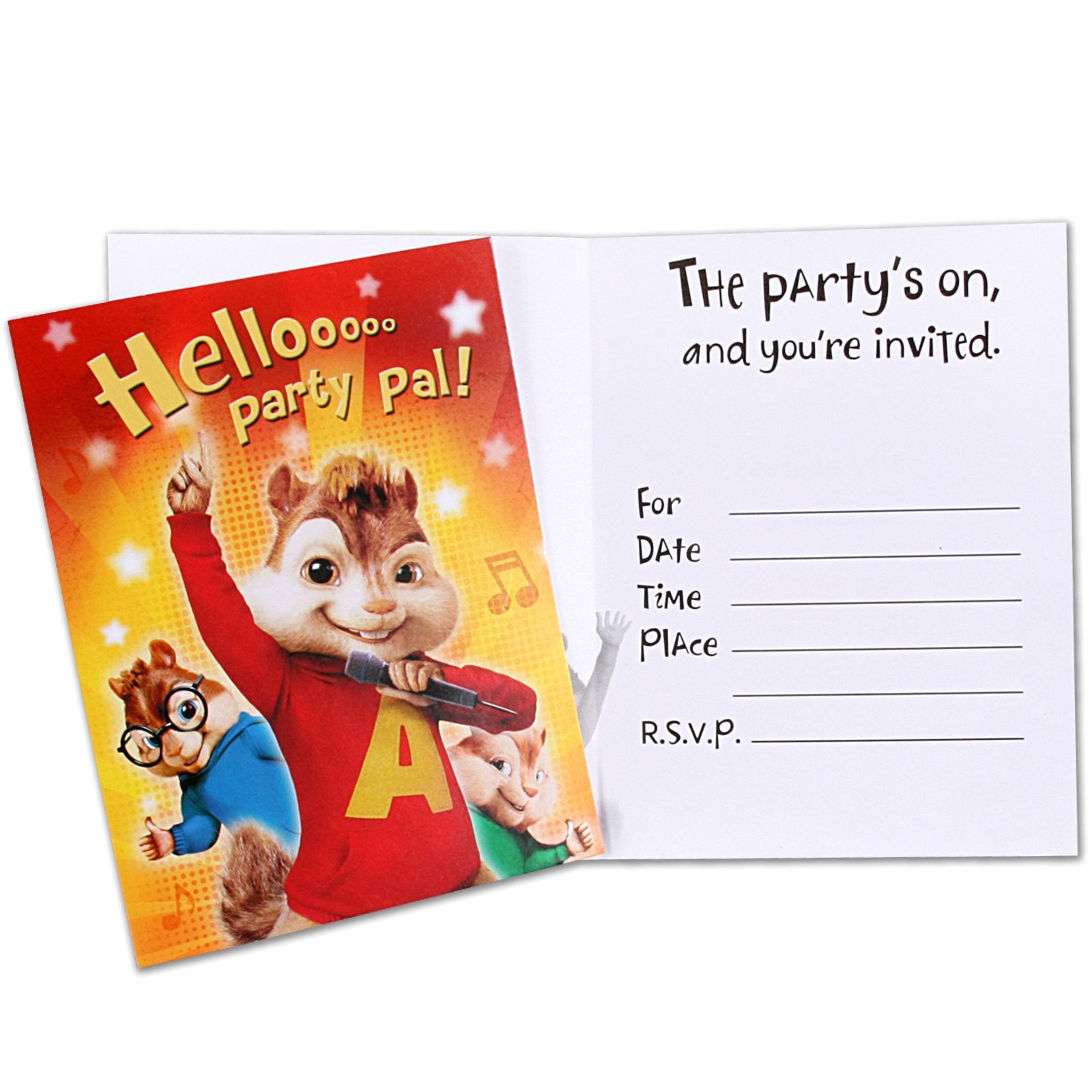 alvin and the chipmunks party invitations