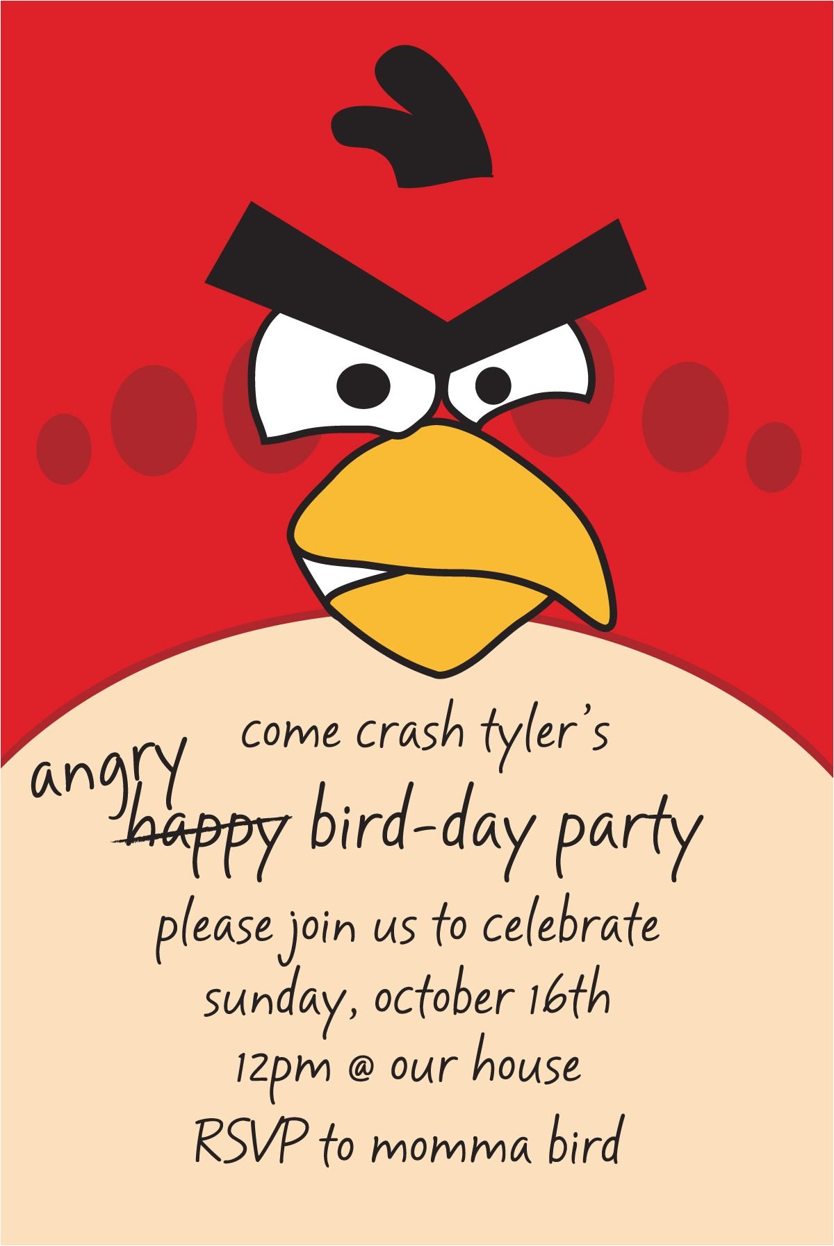 angry birds invitations