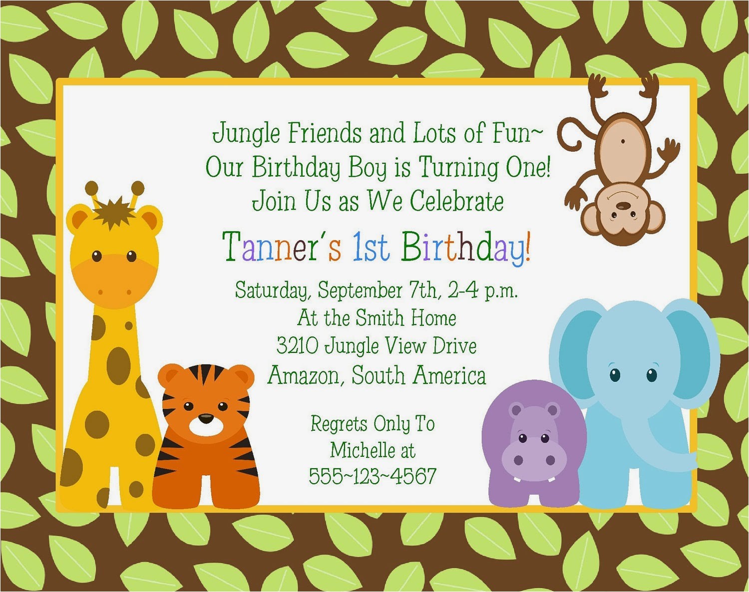 safari themed baby shower invitations