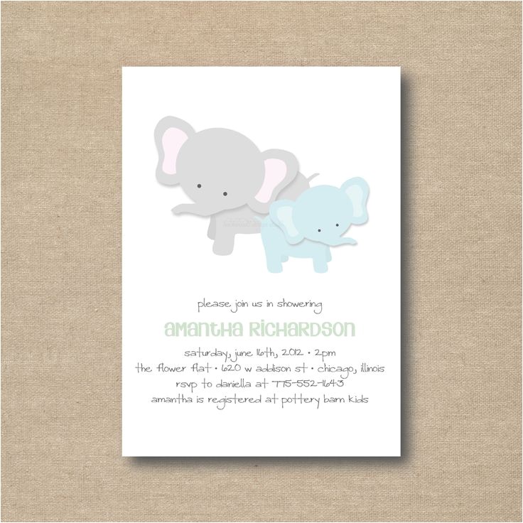 impressive elephant baby shower invitations cartoo