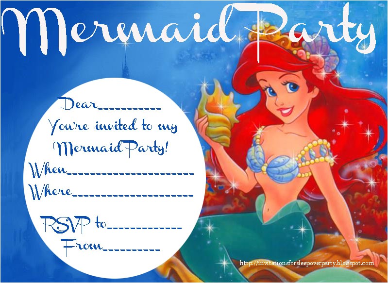 little mermaid invitation free printable