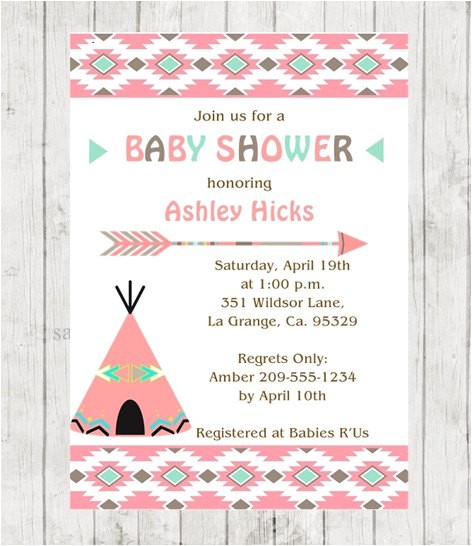 aztec baby shower invitation tribal baby