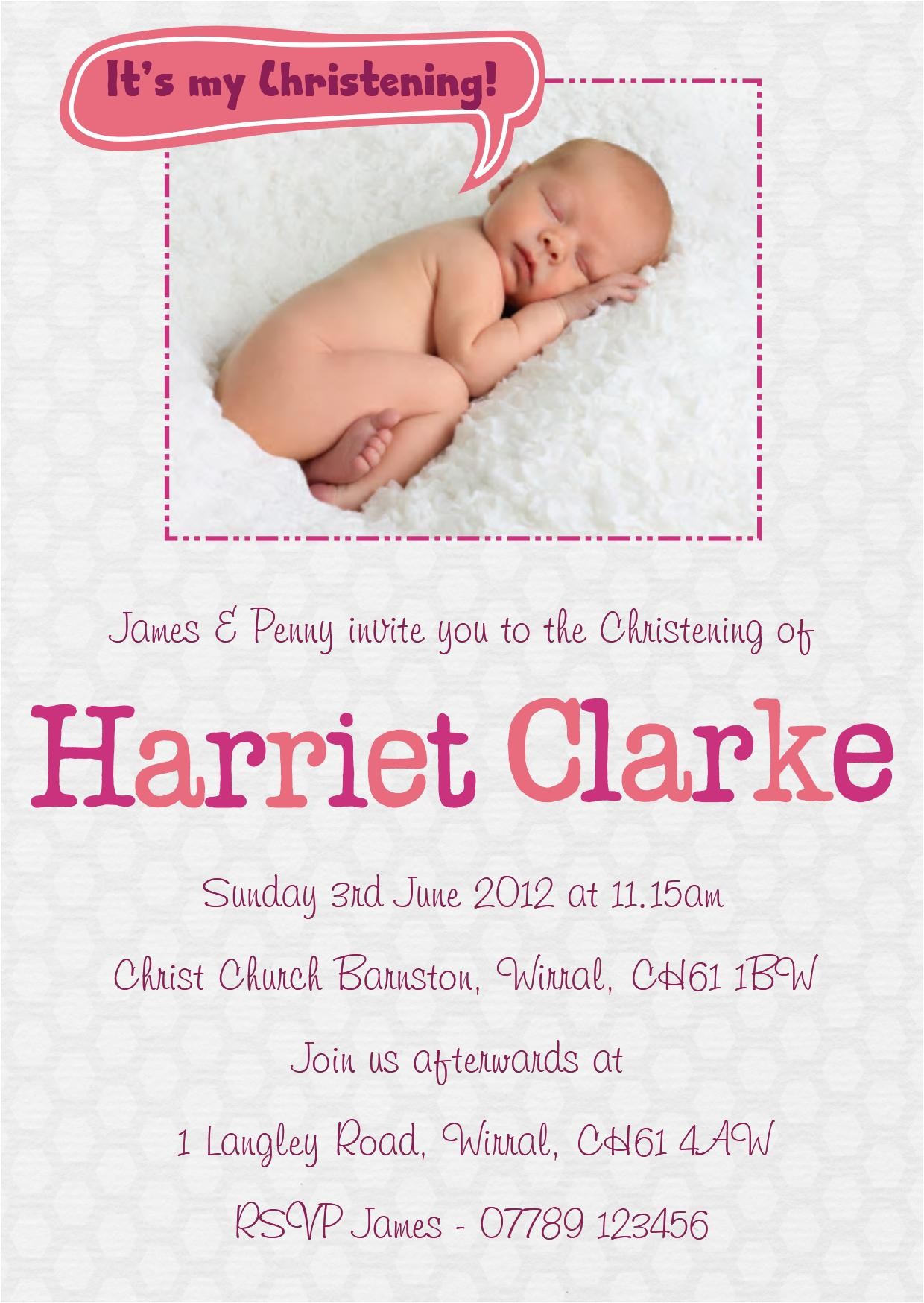 baby girl baptism invitations