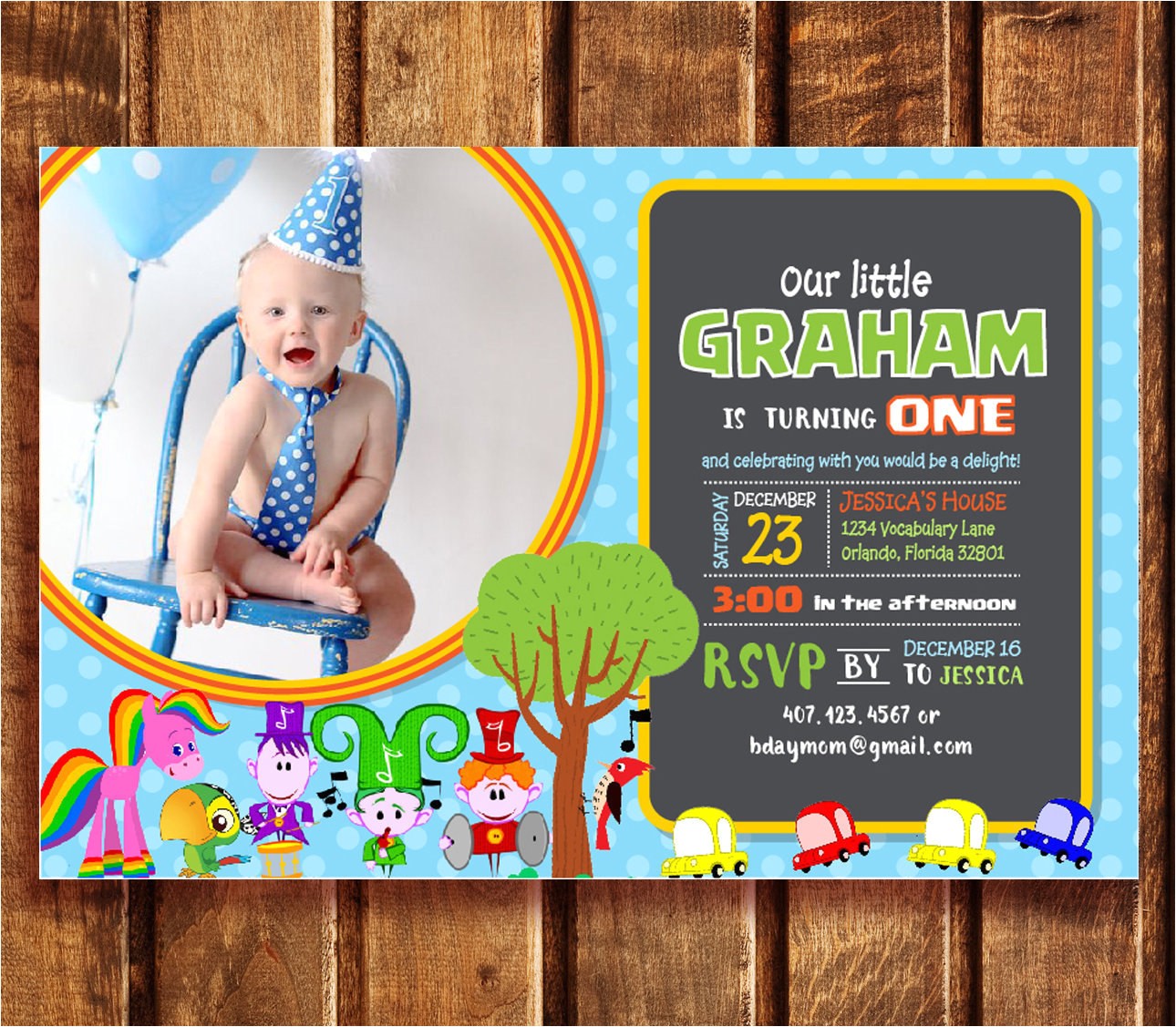 baby first tv birthday party invitations