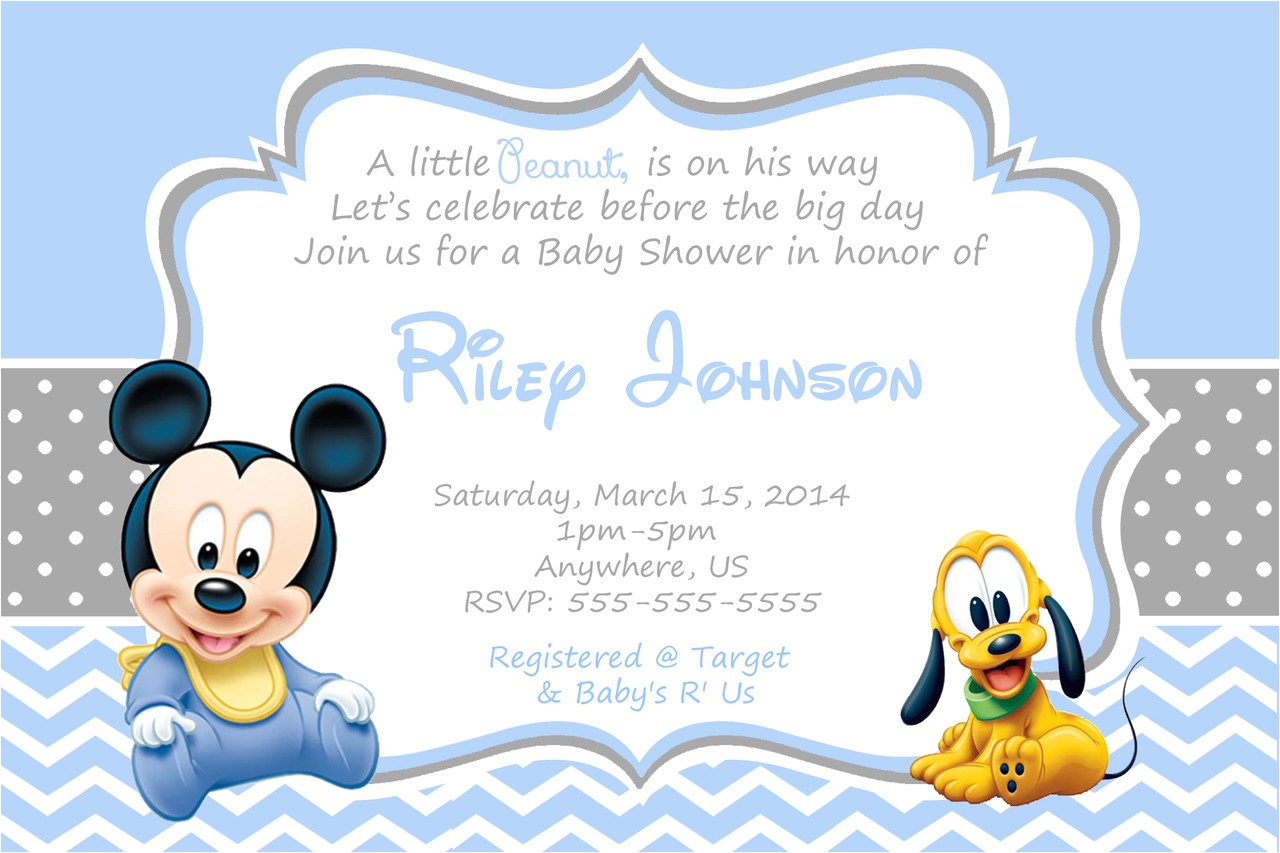 baby mickey mouse baby shower invitations